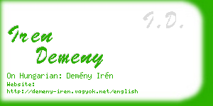 iren demeny business card